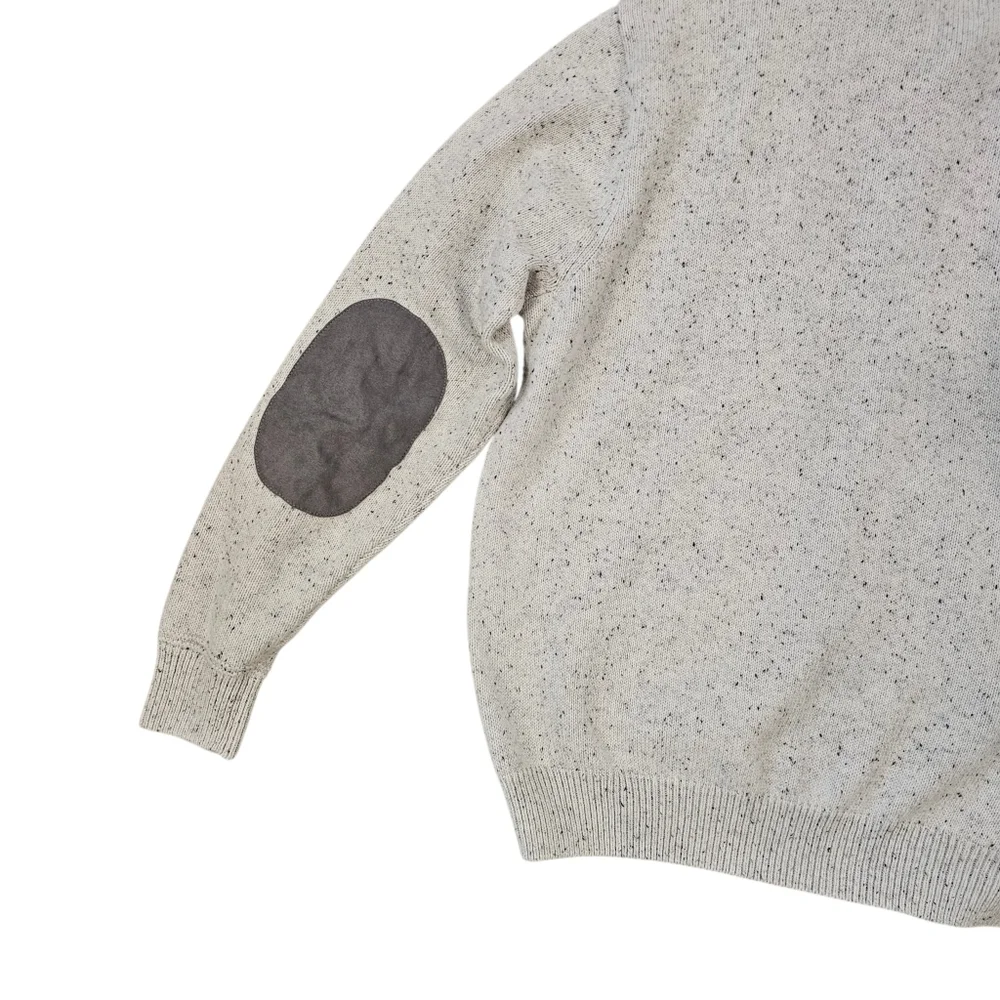 Chaps Men's Speckled Cream Turtleneck Sweater